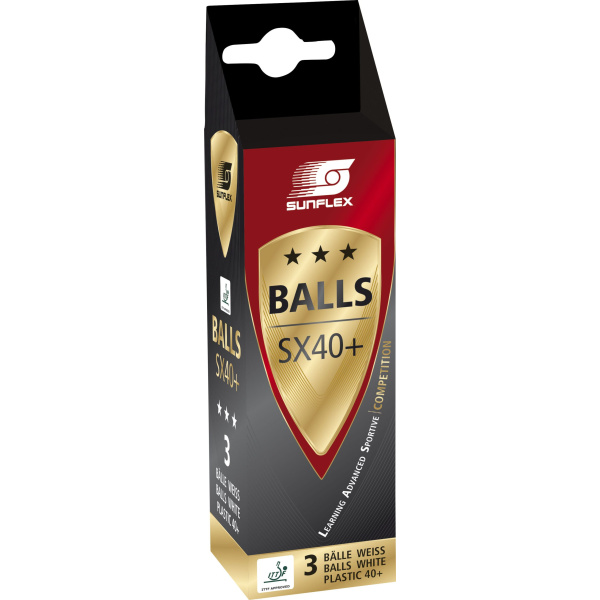 Μπαλάκια Ping Pong Sunflex SX40+ Competition PVC 3 Τεμάχια - Image 2
